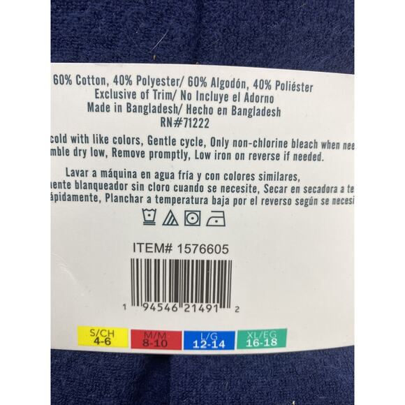 Lucky Brand Ladies' 4-piece Soft Terry Pajama Set - XL Blue Iris. - Picture 5 of 7